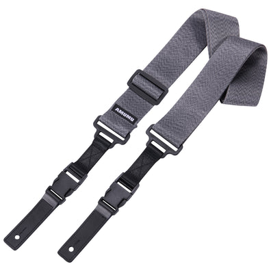 AMUMU Seatbelt Guitar Strap with Clip Dark Gray Nylon -PA01W-DG